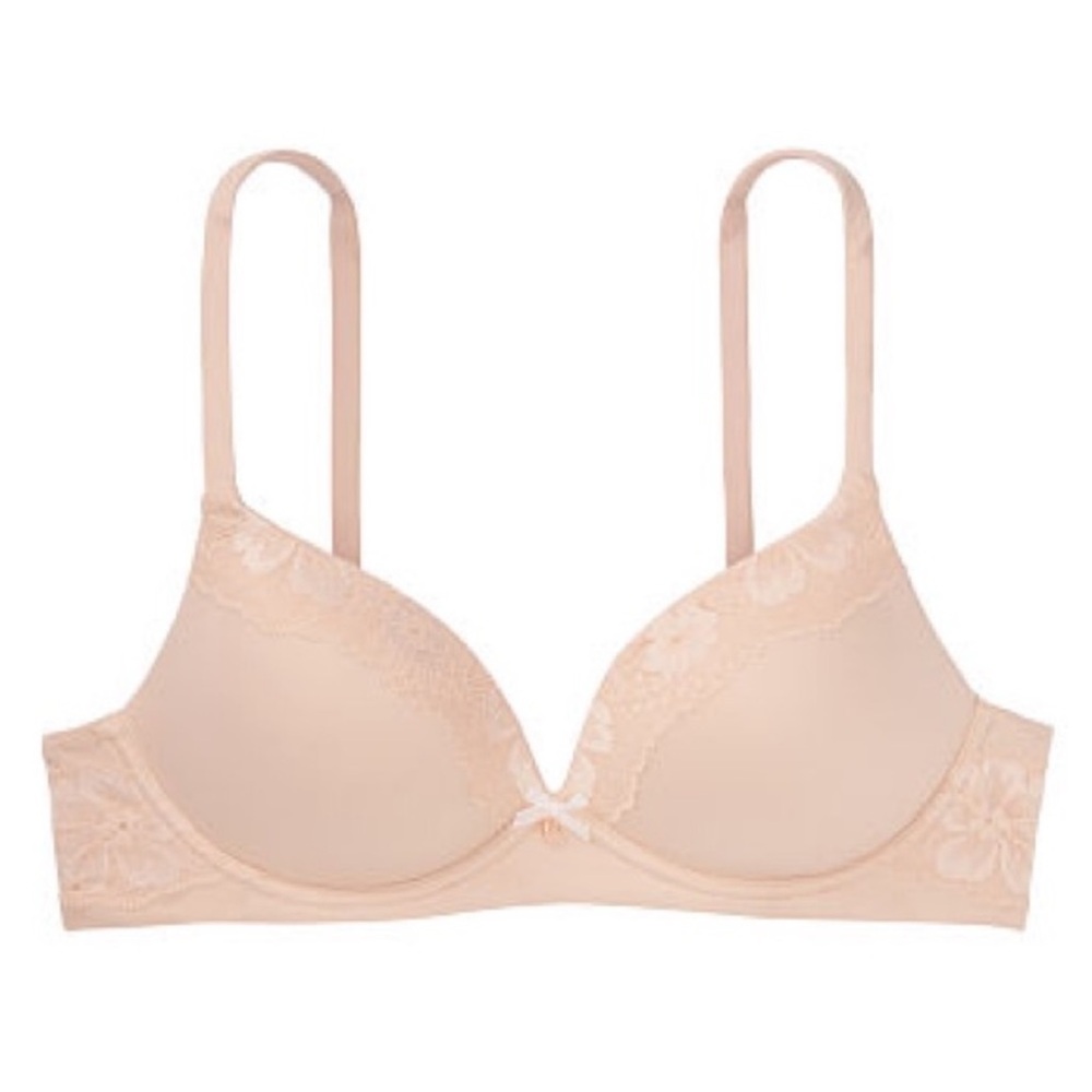 Victoria’s Secret Champagne Lace Detail Wireless Bra NEW NWT 36A